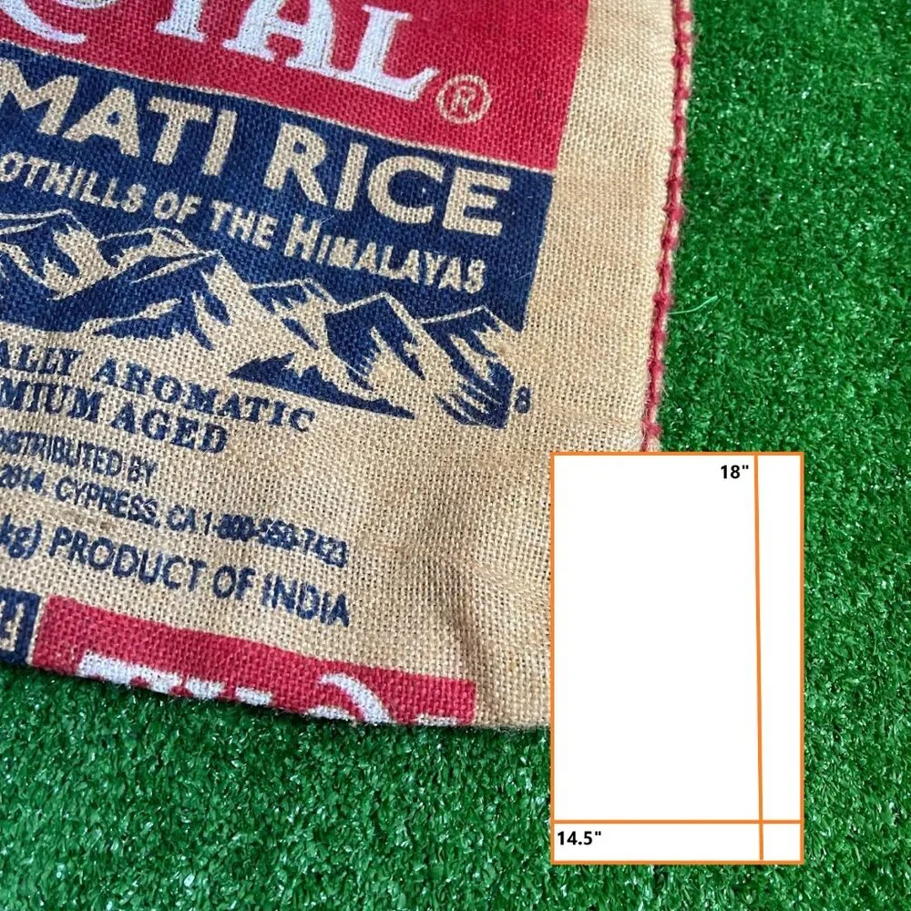 Lot of 2 Royal Basmati Jute Burlap Zipper Reusable Bag Handcrafted in India OS